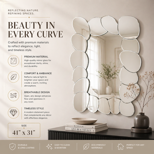 Premium Rectangular <b>Mirror</b> 48x35 Inch <b>Large</b> Decorative Wall <b>Mirror</b> for Living Room <b>Bedroom</b> Bathroom Elegant Decorative Design - Product Image 6
