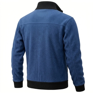Trendy <b>Men's</b> Full Zip Solid Turtleneck <b>Cardigan</b> <b>Jacket</b> Fleece Knit Breathable Technical Fabric Winter Anti-Wrinkle Business - Product Image 3