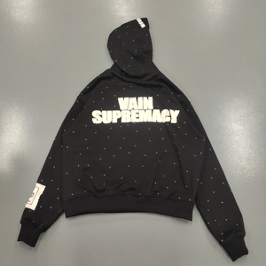 Meilleures ventes : Sweat à capuche pour homme, style 'rhinestone', coupé-cousu, délavé à l'acide, coupe oversize, patchwork appliqué, coupe carrée, effet vieilli - Product Image 5