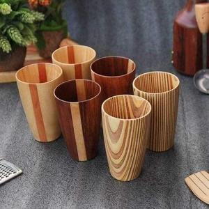 Vaso de Vidrio y Madera Rústico Hecho a Mano para Cerveza, Café y Té – Taza Ecológica de Madera Natural para Beber en la Cocina y el Bar - Product Image 4
