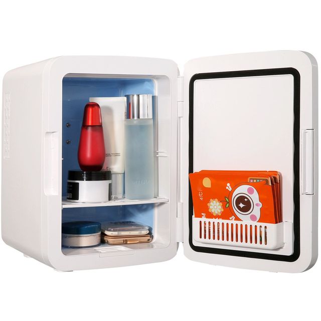 Mini 10 Liter/12 Can Portable Luxury Small Beverage Refrigerator for Bedroom Skincare Food Breast Milk Storage Compact Chi