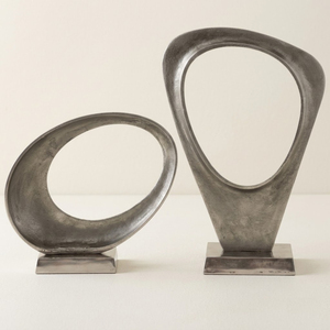 Premium Abstract Metal Sculpture Aged Brass & Black <b>Aluminum</b> Figurine Large Modern Tabletop Art For Living Room Office Tabletop - Product Image 3