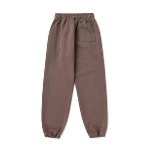 Pantalon de jogging décontracté pour homme, style streetwear tendance, mi-lourd, infroissable, avec braguette zippée, coupe ample, en molleton de coton délavé clair et effet usé - Product Image 4