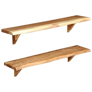 Acacia Wood Rustic <b>Wall</b>-<b>Mounted</b> <b>Shelf</b> - Handcrafted & Versatile | Aqdus Saleem - Product Image 3