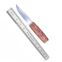 Couteau de chasse Puukko à lame fixe, lame en acier inoxydable D2, manche en bois d'azobé, outils d'extérieur, étui en cuir, cadeaux