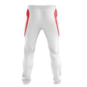 Men <b>White</b> Red Sublimated <b>Cricket</b> Trousers Polyester Sports Pants Performance Team Wear Match Training Athletic Apparel - Product Image 2