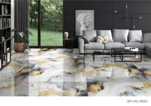 กระเบื้องพอร์ซเลนเคลือบเงาสูง ไพรม์โกลด์ ขนาด 600x1200 มม. รูปแบบขนาดใหญ่ พื้นผิวขัดเงาคุณภาพพรีเมียม สำหรับตกแต่งผนัง พื้น ภายในและภายนอกอาคาร - Product Image 4