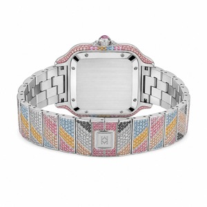 Luxury Women's Rectangular Stainless Steel <b>Watch</b> Analog Quartz <b>Diamond</b> Bracelet Multicolor Crystal Dial - Product Image 3