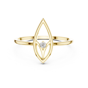 Anillos minimalistas de oro macizo de 14k con diamantes de corte redondo para mujer, para regalo, compromiso, aniversario, boda - Product Image 1