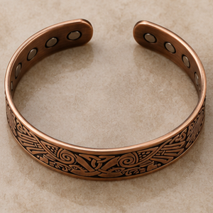 Rustic Vintage Nordic Bird Magnetic Pure Copper Band Bracelet Fashionable Metal Jewelry Exquisite Embossed Design - Product Image 6