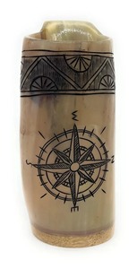 Handcrafted Customised Viking Carving <b>Ceramic</b> Drinking Horn <b>Mug</b> Highly Polished Natural Horn India for Business Gifts-Wine Beer - Product Image 6