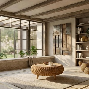 Taburete de Ratán de Diseño, Ideal para Salas de Estar, Dormitorios, Rincones de Lectura y Espacios Exteriores Cubiertos, desde India - Product Image 4