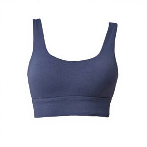 Lightweight Comfortable Breathable Front Logo High Elastic Medium Support Backless U-NECK Four-Way Stretch Removable Sports Bra - Product Image 2