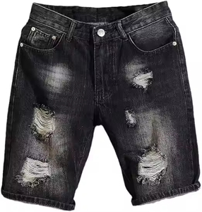 Shorts en jean décontractés pour hommes, coupe droite, effet vieilli, poids lourd, impression numérique, personnalisables, marque privée, haute qualité, OEM 2026 - Product Image 6