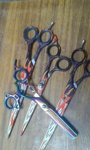 Barber Scissors Set 5.5 Inch Sand Finish Cutting <b>Shear</b> with Barber Razor, German Stainless Steel Professional Scissor Kit - Product Image 5