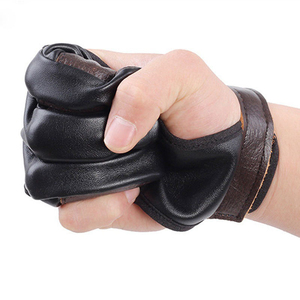 Guantes Profesionales para Tiro con Arco |   Puntas de los Dedos de Cuero Vacuno de Liberación Suave |   Fabricante al por Mayor - Product Image 4