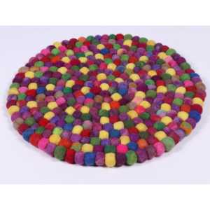 Ensemble de tapis en feutre tie-dye, design unique et coloré, 60 cm, feutre et laine pour la décoration intérieure - Product Image 2