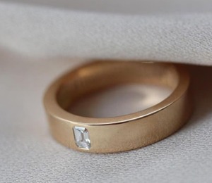 Nuevo anillo de banda de oro macizo con diamantes CZ de corte esmeralda, joyería llamativa para mujer, uso diario, regalo. - Product Image 4