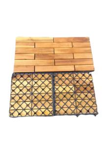 Dalles de terrasse en bois d'acacia moderne 300x300mm, imperméables et antidérapantes pour terrasse, cour arrière, balcon, jardin, piscine et décoration - Product Image 4