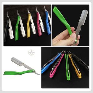 Professional Folding <b>Barber</b> Razor with Single Edge Replaceable <b>Blades</b> for Men's Body Shaving - Product Image 3