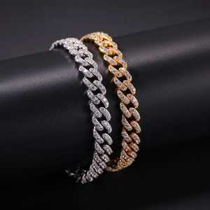 กำไลข้อมือแบบ Cuban Link ชุบทอง 18K ประดับเพชร สำหรับผู้ชาย สไตล์ฮิปฮอป เหมาะสำหรับงานปาร์ตี้ ได้รับการรับรองจาก IGI - Product Image 3
