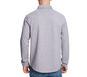 Chemise à manches longues pour homme, design personnalisé, tissu tricoté uni, coton de haute qualité, pour le golf, vente en gros, personnalisable - Product Image 2