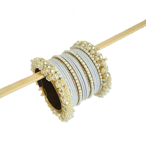 Conjunto de Brazaletes de Perlas de Imitación Rosadas Chapadas en Oro, Joyería de Boda para Mujer, Estilo Clásico - Product Image 4
