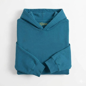 <b>Pullover</b> Hoodie 100% Cotton Oversized Winter 350g Solid Front Custom Logo Branded Sweatshirt - Product Image 4