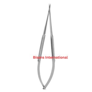 Tijeras Quirúrgicas Rectas Manuales BISONS de Acero Inoxidable con Punta Fina, Instrumento Oftálmico y Dental con Mango de Resorte - Product Image 1
