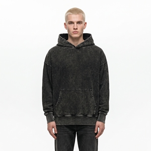 Sudadera con Capucha Extra Grande para Hombre, Verde Sólido, Felpa de Algodón, Informal, para Otoño, con Bolsillos, Corte Regular - Product Image 6