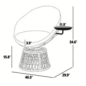 Sedia da Giardino Circolare Beige Papaya per Arredamento da Esterno - Product Image 6