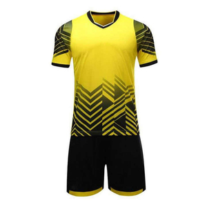 Tenues d'entraînement de football personnalisées de haute qualité en sublimation jaune/noir, ensemble de maillots de football de club, unisexe, adultes, équipe personnalisée - Product Image 1