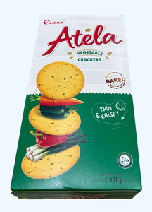 Galletas crujientes de verduras HALAL ISO Atela, bolsitas de 150g con sabor dulce y salado, producto FMCG de textura crujiente baja en carbohidratos - Product Image 4