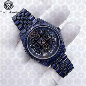 Reloj de Lujo para Hombre Charm Jewells, Acero Inoxidable, Esfera de 40 mm, Bisel con Diamantes, Movimiento Mecánico Analógico, Resistencia al Agua de 10 Bares, con Botón de Presión - Product Image 1