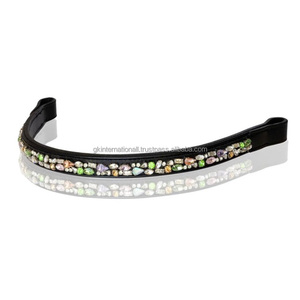 Diamantes de imitación de cristales de cuero genuino personalizados al por mayor, banda decorativa para cejas de caballo de cuero de canal vacío en tamaños de mazorca completa - Product Image 2