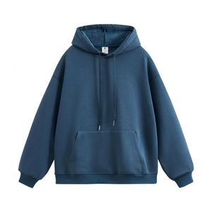 Sudadera con capucha roja lisa para hombre, de forro polar grueso, tipo jersey, personalizable, en blanco, para otoño e invierno, informal, de ajuste holgado, talla regular - Product Image 1