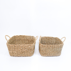 Ensemble de paniers de rangement en jonc de mer tissés à la main paniers en paille écologiques organisateur d'herbe de mer de bonne qualité - Product Image 6