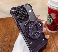Coque de téléphone portable pour 15 Pro Max avec support anneau, en TPU + acrylique, design tendance urbain, haute qualité, couleurs variées uniques