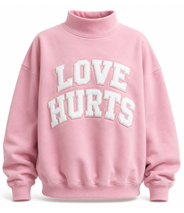 Sudadera de cuello alto estilo universitario para mujer con logotipo personalizado, transpirable, informal, de forro polar, con apliques de letras. - Product Image 6