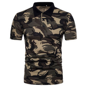 Chemise polo camouflage à manches courtes sur mesure de haute qualité, anti-rides, tricotée, nouveau style, sublimée, pour la chasse - Product Image 1