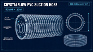 Tuyau d'aspiration en PVC flexible résistant à l'abrasion, renforcé en spirale, diamètre 125-200 mm, longueur 10 m/20 m/longueur personnalisée, pompe à eau - Product Image 1