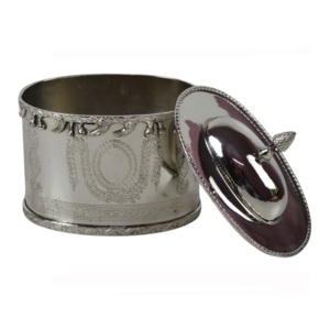 Boîte à thé ronde en argent antique, décorée de scènes pastorales, en argent sterling Hester, conteneur de rangement, best-seller - Product Image 3