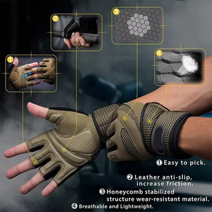 Guantes Deportivos Imra Impex Transpirables Antideslizantes de Medio Dedo para Gimnasio, Mujeres y Hombres, de Cuero, con Soporte para Muñeca, para Levantamiento de Pesas, Ciclismo y Deportes - Product Image 3