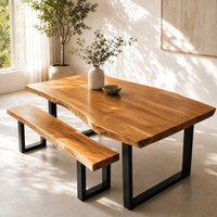 SSR VINA-Raintree Wood Edge Colle Live Edge Countertop-Ensembles de table à manger Table en bois massif Live Edge