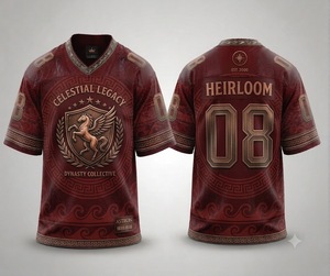 เสื้อฟุตบอลตาข่ายสั่งทำสีแดงเลือดหมูทอง หมายเลข 24 ชุดทีม ระบายอากาศ แห้งเร็ว ชุดกีฬา ขายส่งจากโรงงาน - Product Image 5