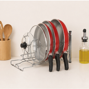 5-Tier Heavy Duty Pots and Pans Organizer Rack Adjustable Metal Cookware Storage Shelf for <b>Kitchen</b> Cabinet <b>Pantry</b> & Countertop - Product Image 6