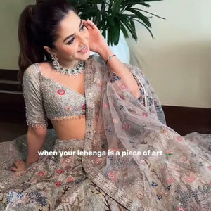 Séquence spéciale de fête/fête inspirée du Rajasthan et concepteur de travail Dori Chaniya Choli avec Cancan et attache de toile pour la mariée - Product Image 2