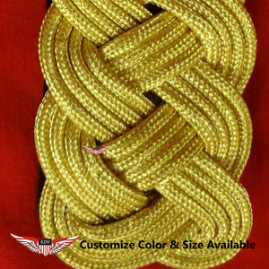 KEW Epaulettes Light Yellow <b>Braided</b> Customizable Mylar Shoulder Board Eco-Friendly Vintage Durable <b>Accessory</b> Quality - Product Image 3