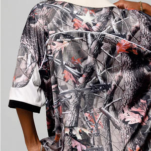 Maillot de football américain unisexe en polyester à sublimation camouflage, chemise de performance avec empiècements contrastants, streetwear, fabricant OEM en gros, États-Unis - Product Image 6