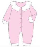 Combinaison en tricot 100% coton pour nouveau-né, fabriquée sur commande, 100% coton, col Peter Pan vintage, couleur rose, service OEM